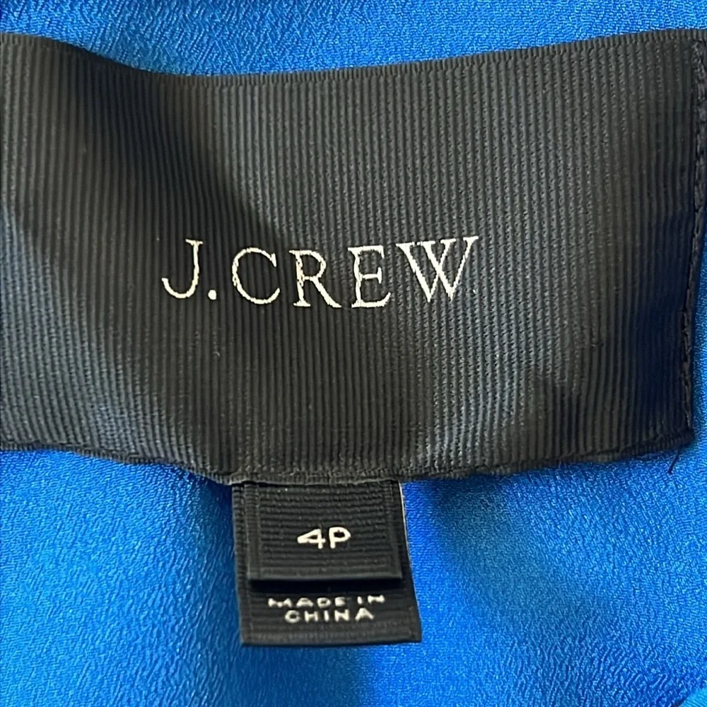 J. CREW Blue 100% Silk Vintage Scarf Floral Mini Dress Size 4P